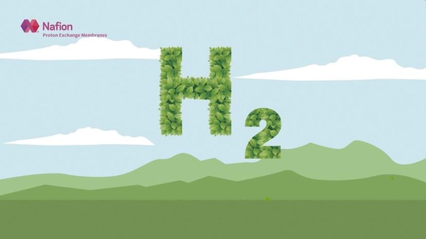 Nafion animated hydrogen logo